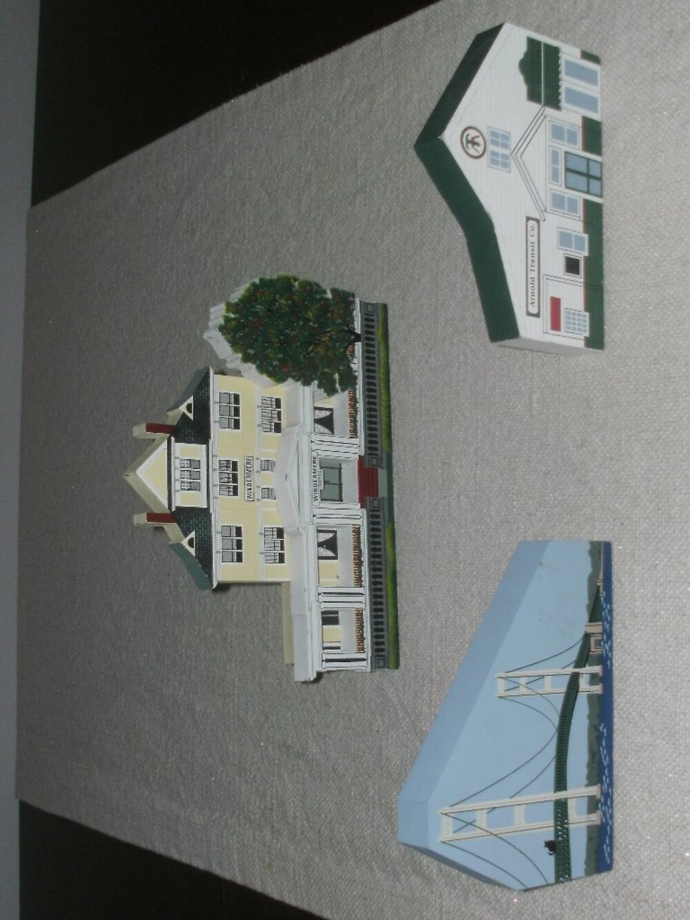 3 Wooden Mackinac Island Cut Outs Windermere Hotel ~ The Bridge ~ Arnold Transit
